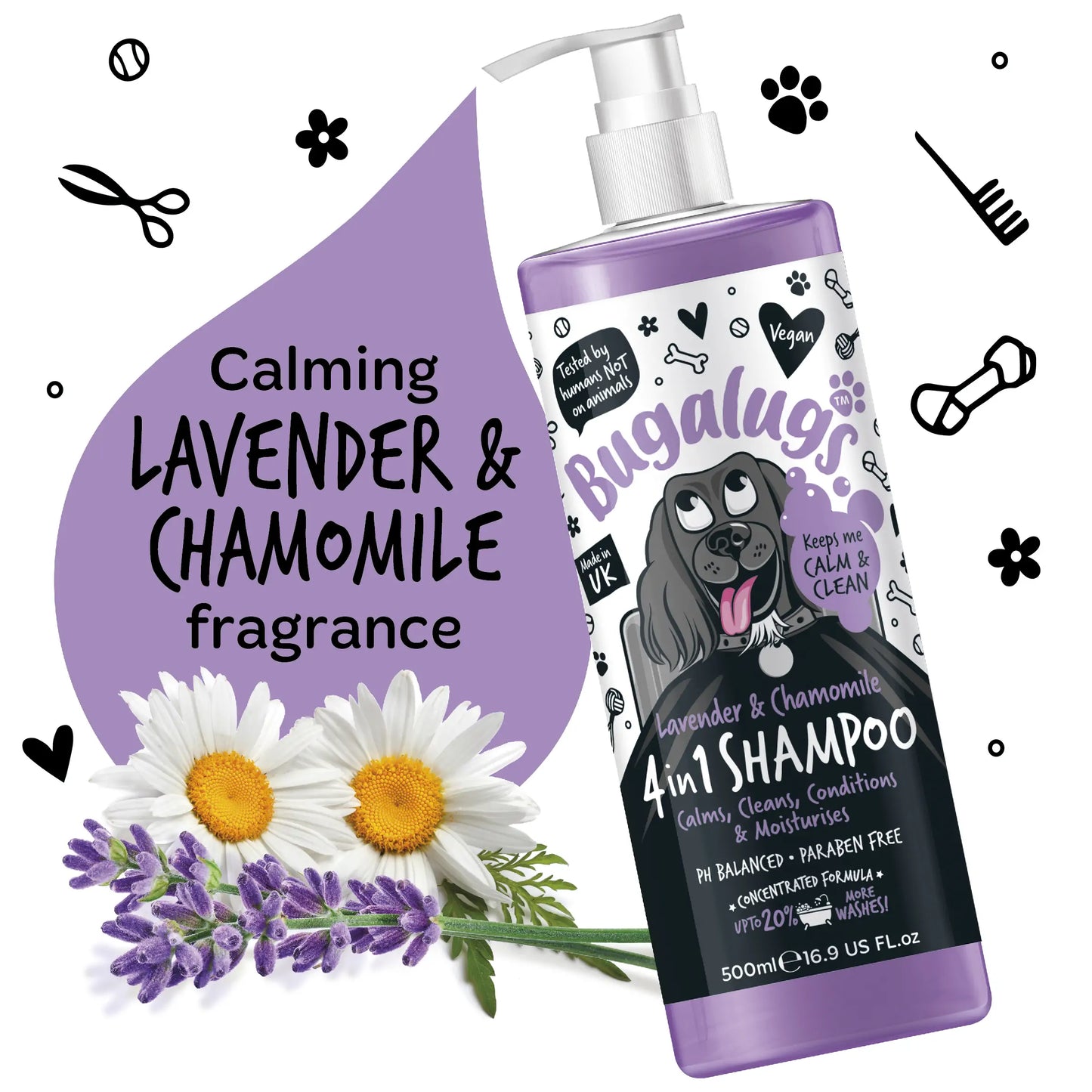 Bugalugs Lavender And Chamomile 4 In 1 Shampoo