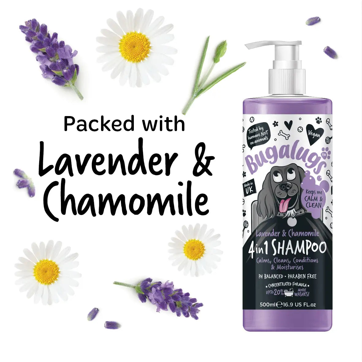 Bugalugs Lavender And Chamomile 4 In 1 Shampoo